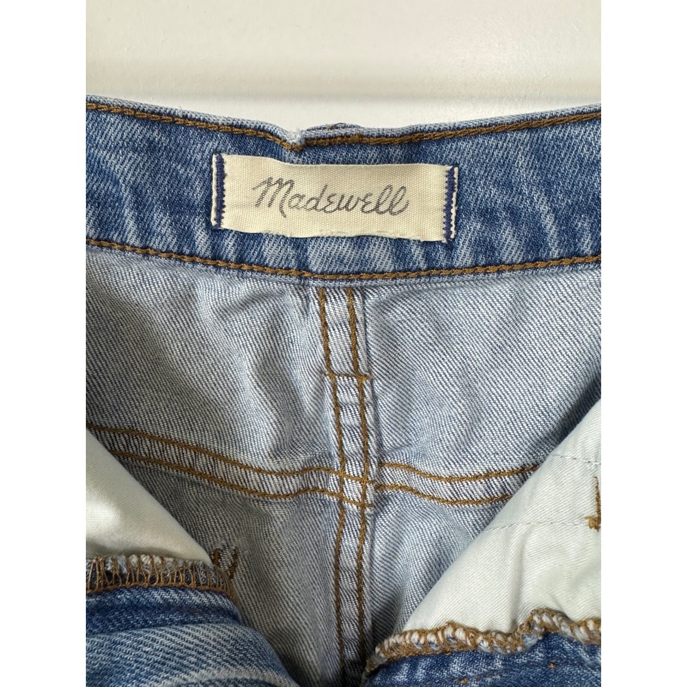 Madewell Wide-Leg Crop Jeans Light Wash Raw Hem High Rise Size 28 - Picture 3 of 8